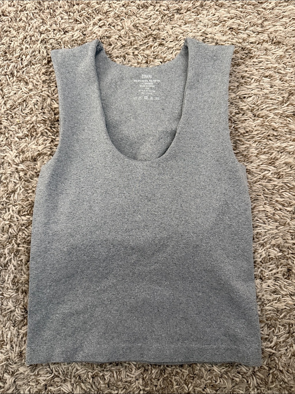 Zenana Outfitters Heather Gray Scoop Neck Knit Tank Top